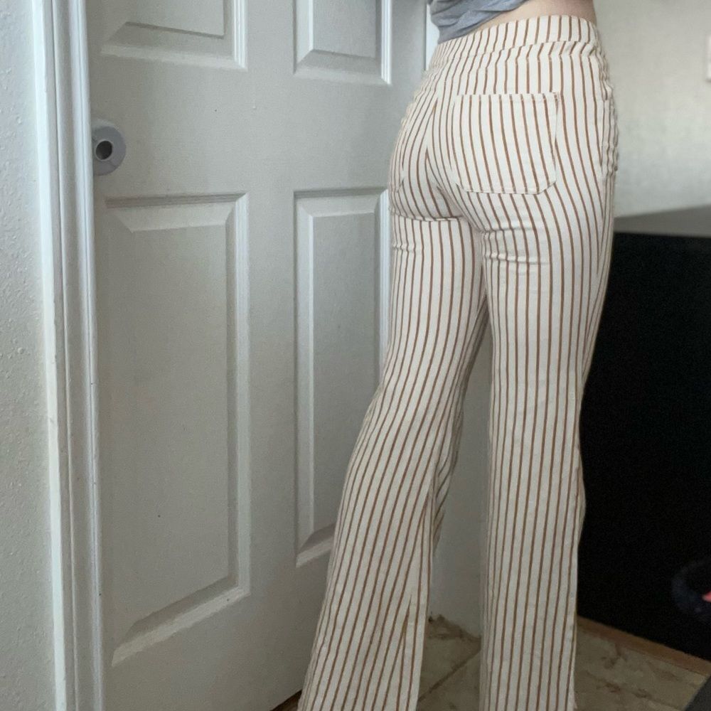 Anthropologie Kellie Striped Flare Leg Pants Size 27 - Picture 3 of 8